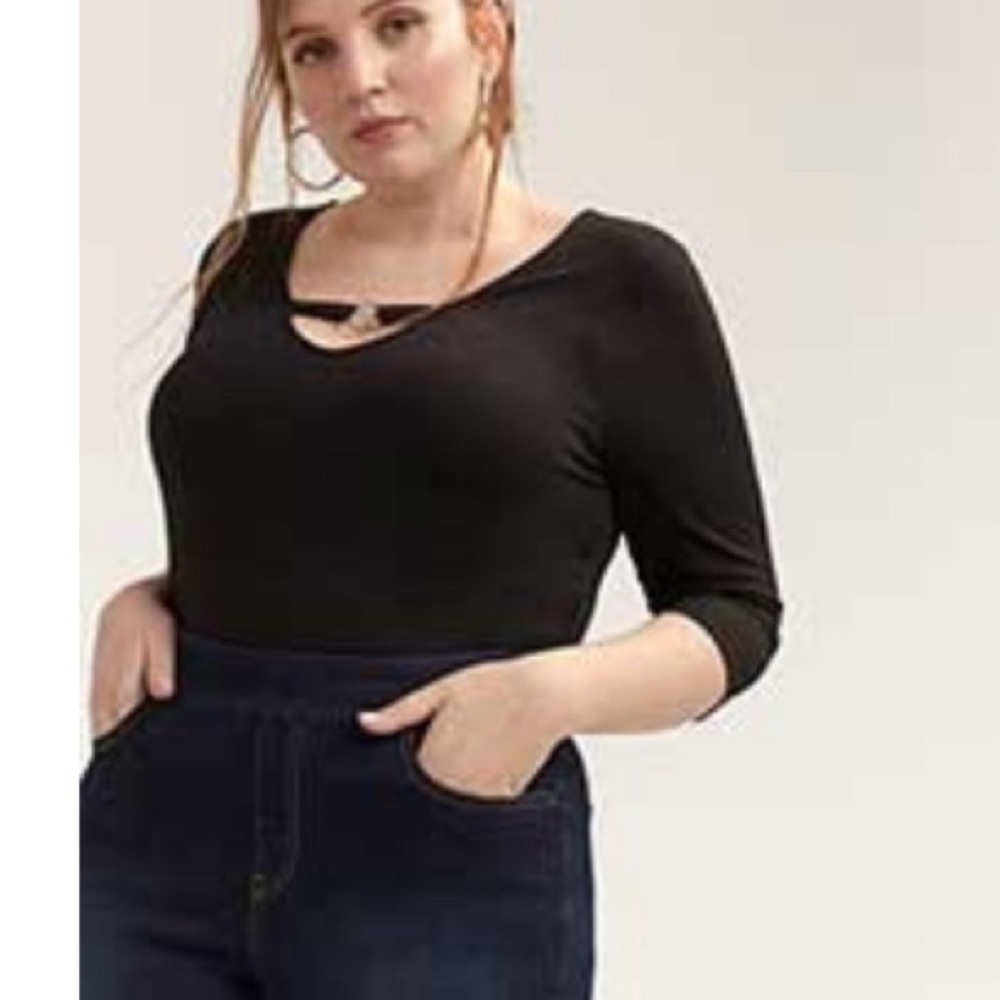 NWOT 2X Penningtons Black Bodysuit